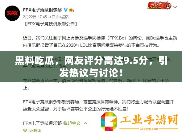 黑料吃瓜，網友評分高達9.5分，引發熱議與討論！