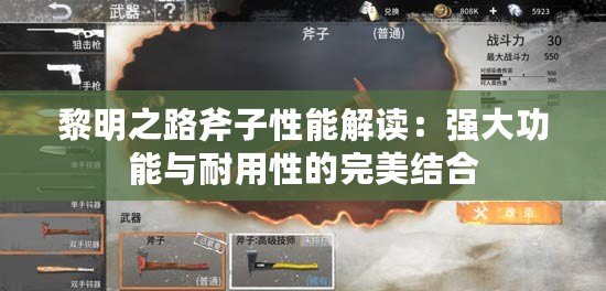 黎明之路斧子性能解讀：強(qiáng)大功能與耐用性的完美結(jié)合